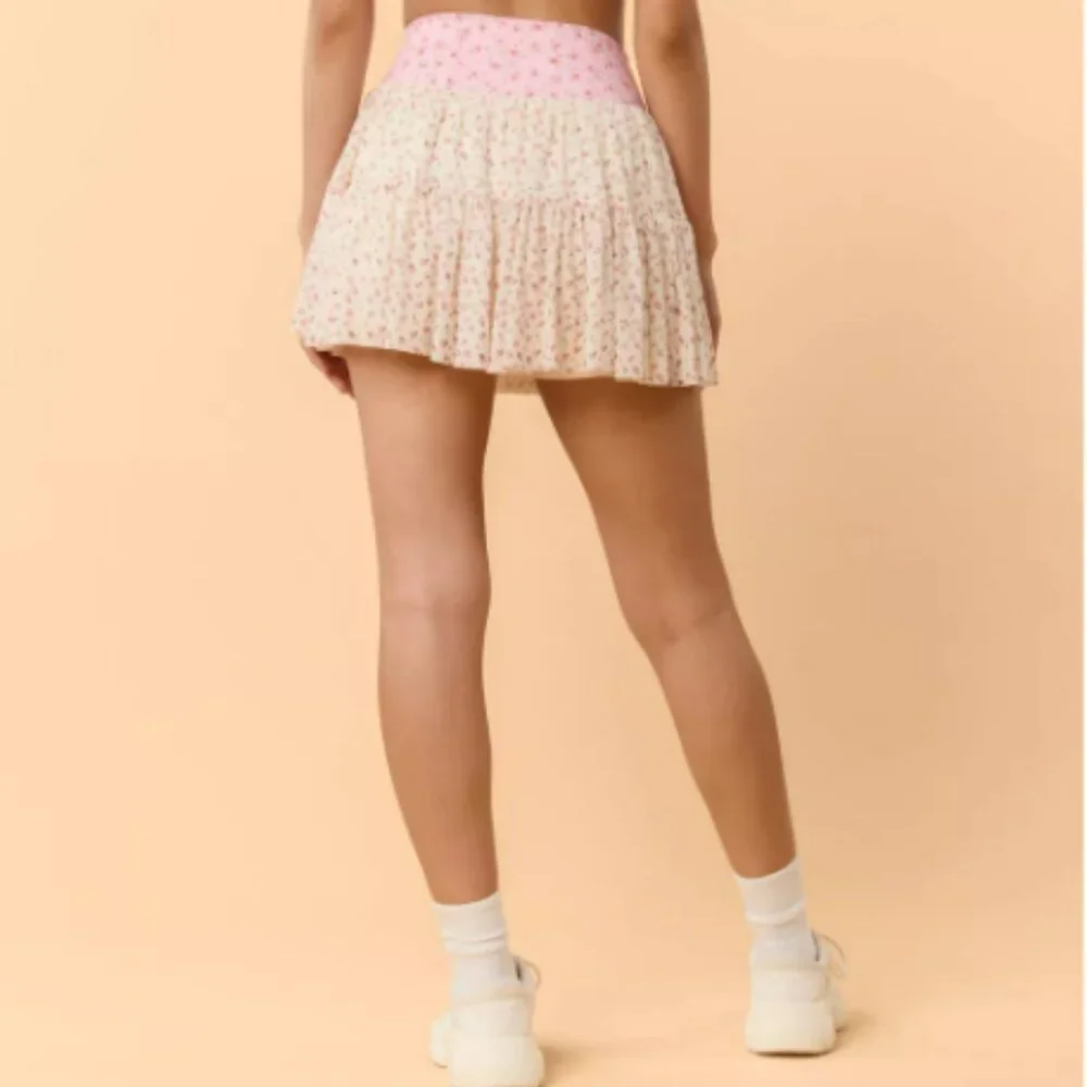 New BLOGILATES Women's Ballerina Skort - Cream Floral Large - Picture 3 of 7
